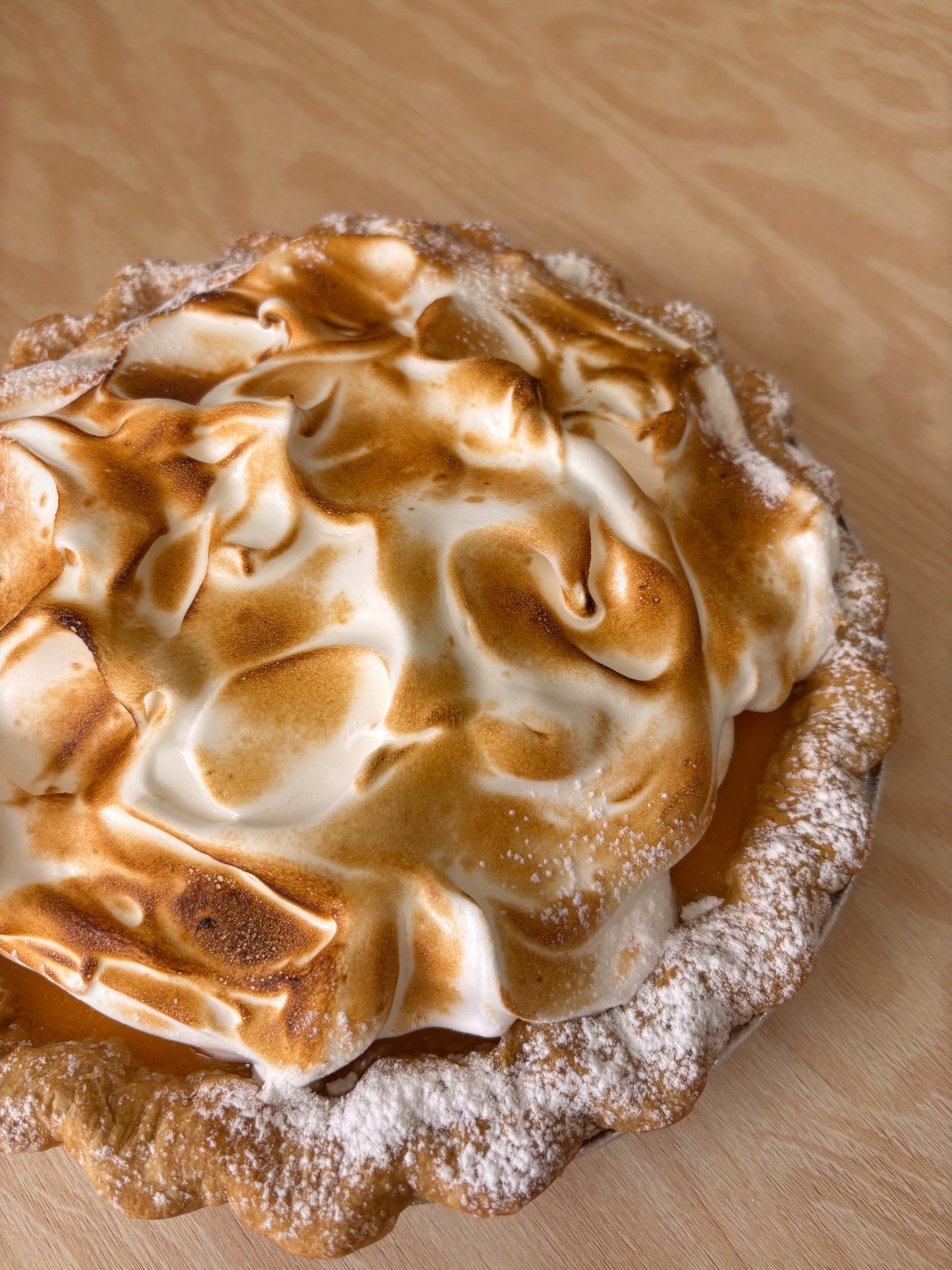 Lemon passion fruit meringue pie